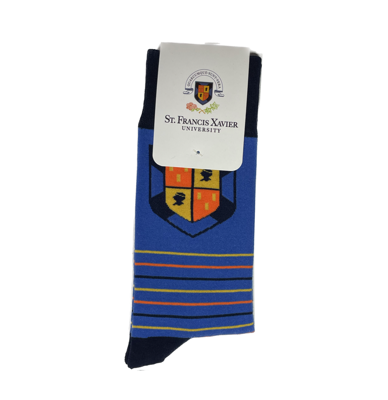 Socks Dress Crew -Academic Shield -Stripe Design