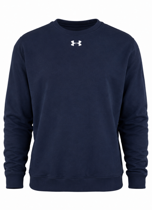 Men's Ua Rival Fleece Crew- Athletic Shield On Arm