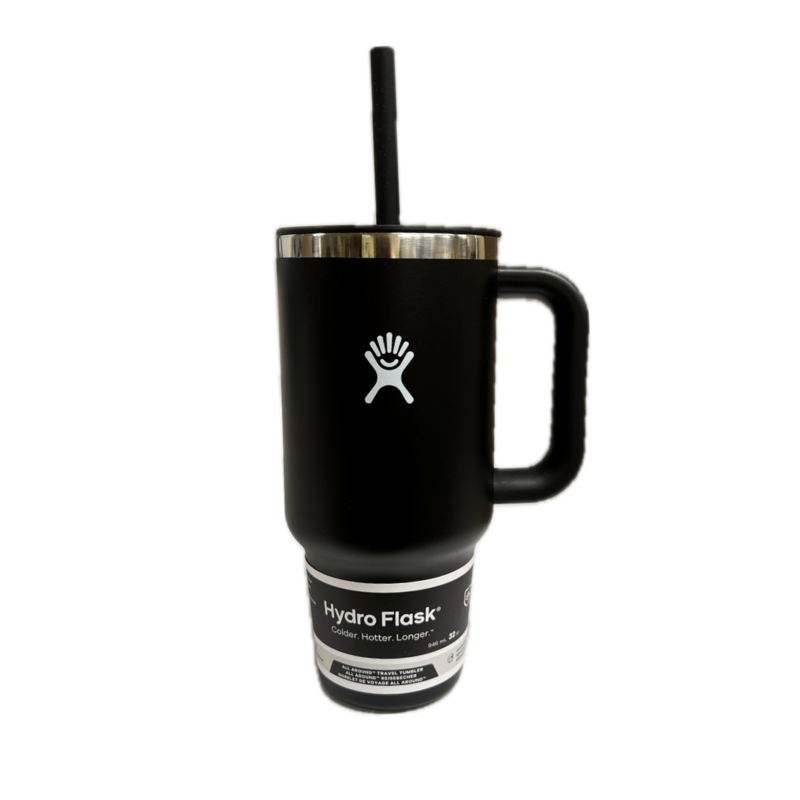 32Oz Hydro Flask All Around Travel Tumbler - Black
Handle And Straw