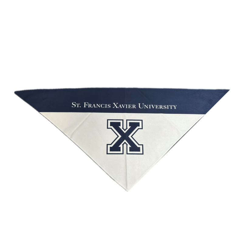 Pet Bandana- "St. Francis Xavier University - X"- White & Navy