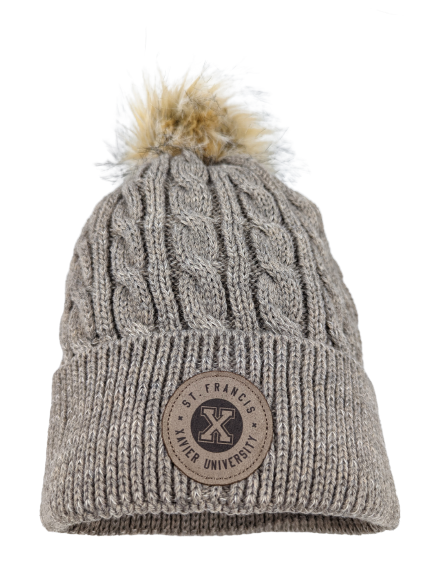 Toque/Pom With Suede Patch Logo