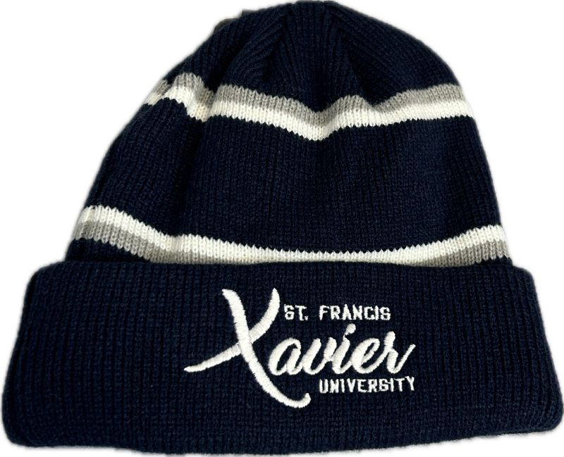 Toque Stripe "St, Francis Xavier University" No Pom