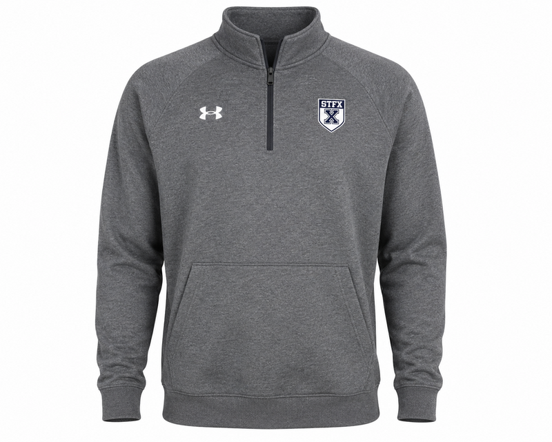 Men's Ua Rival Fleece 1/4 Zip- Athletic Shield Left Chest