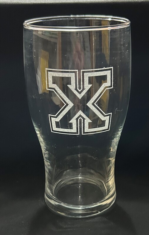 Pub Glass- Lasered "X" Logo