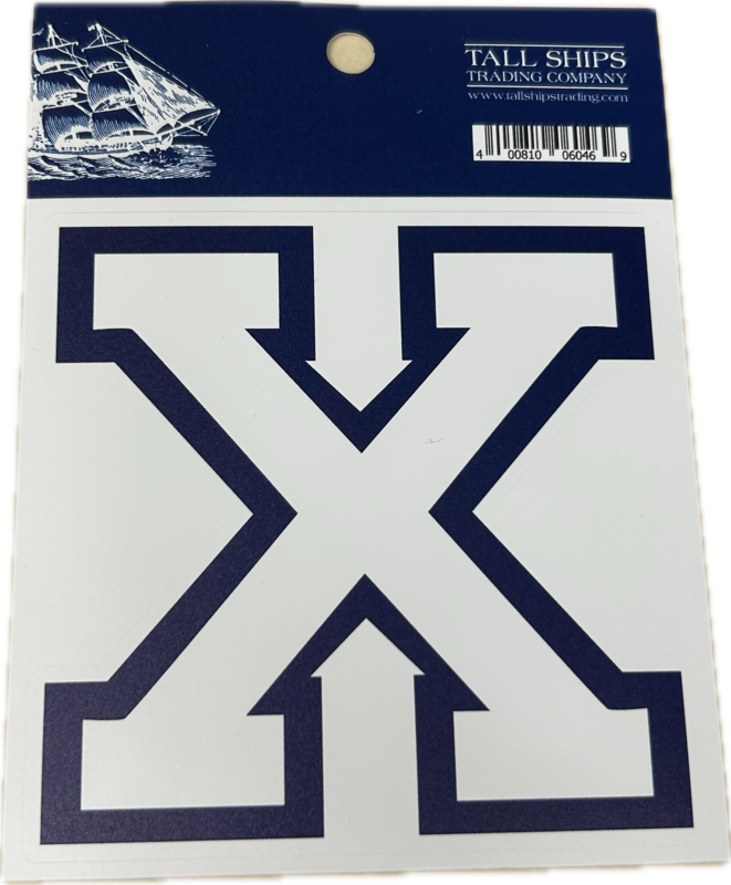 Bumper Large Decal-White X -Size 4"X4"
