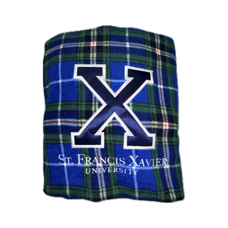 Nova Scotia Tartan  "X" Appliique With Embroidery - 58 X 54" Blanket