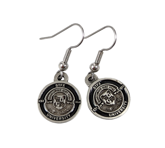 Pewter Earrings W/Crest