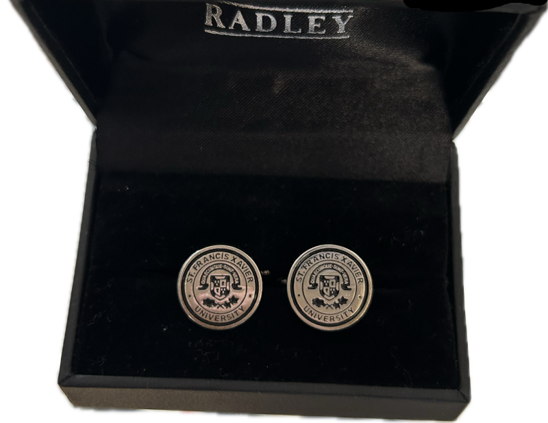 Silver Plated Cuff Links Mini Crest