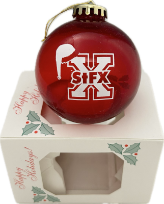 Ornament Xmas Bulb Athletic X & Santa Hat