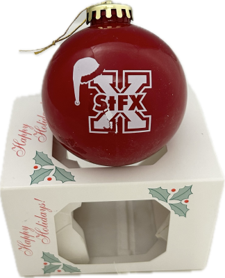 Ornament Xmas Bulb Athletic X & Santa Hat